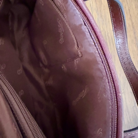 Beautiful Vintage Chestnut Brown Fossil 100% Leather Handbag Purse - Picture 13 of 14